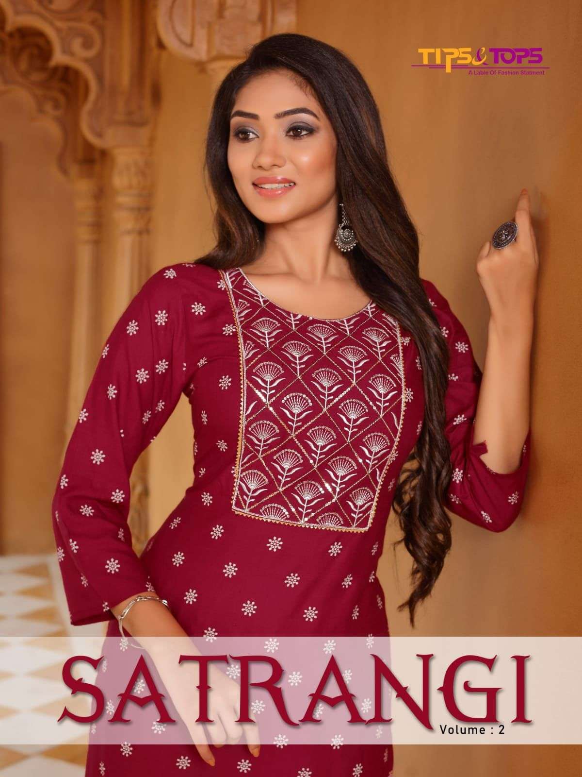 tips & tops satrangi vol 2 series 2001-2006 fancy rayon slub kurti