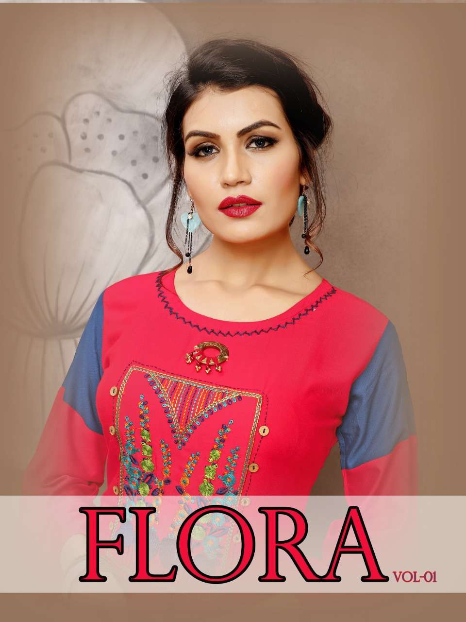 trendy flora vol 1 series 101-108 heavy rayon kurti