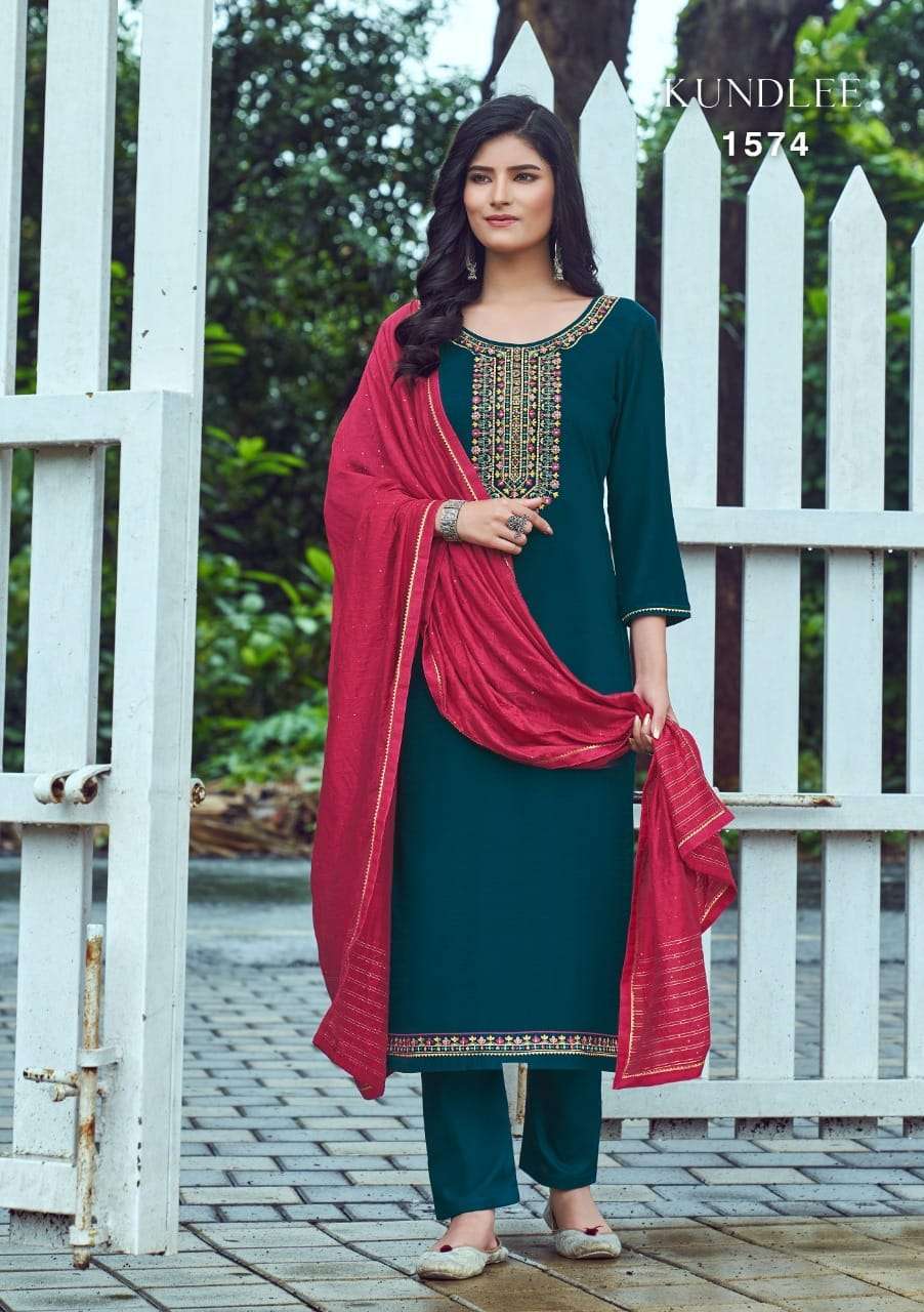 tripe aaa kundlee series 1571-1576 heavy parampara suit 