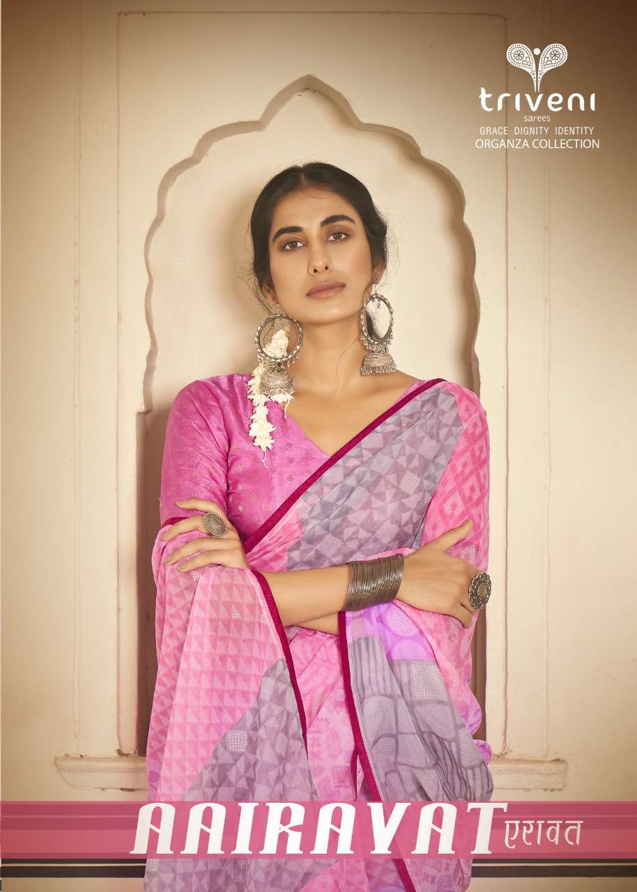 triveni aairavat series 34511-34518 organza saree