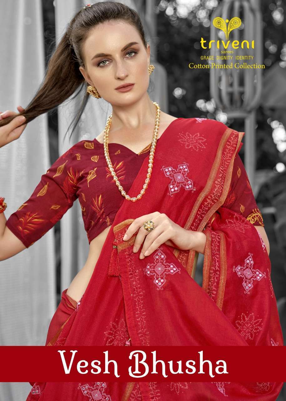 triveni vesh bhusha series 16021-16028 cotton saree