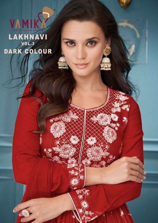 vamika lakhnavi vol 3 series 1018 14 kg rayon readymade suit