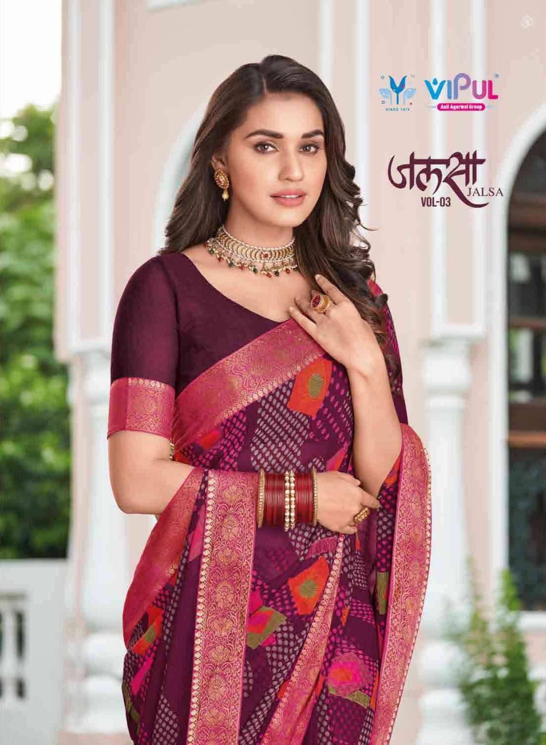 vipul jalsa vol 3 series 59101-59112 georgette saree