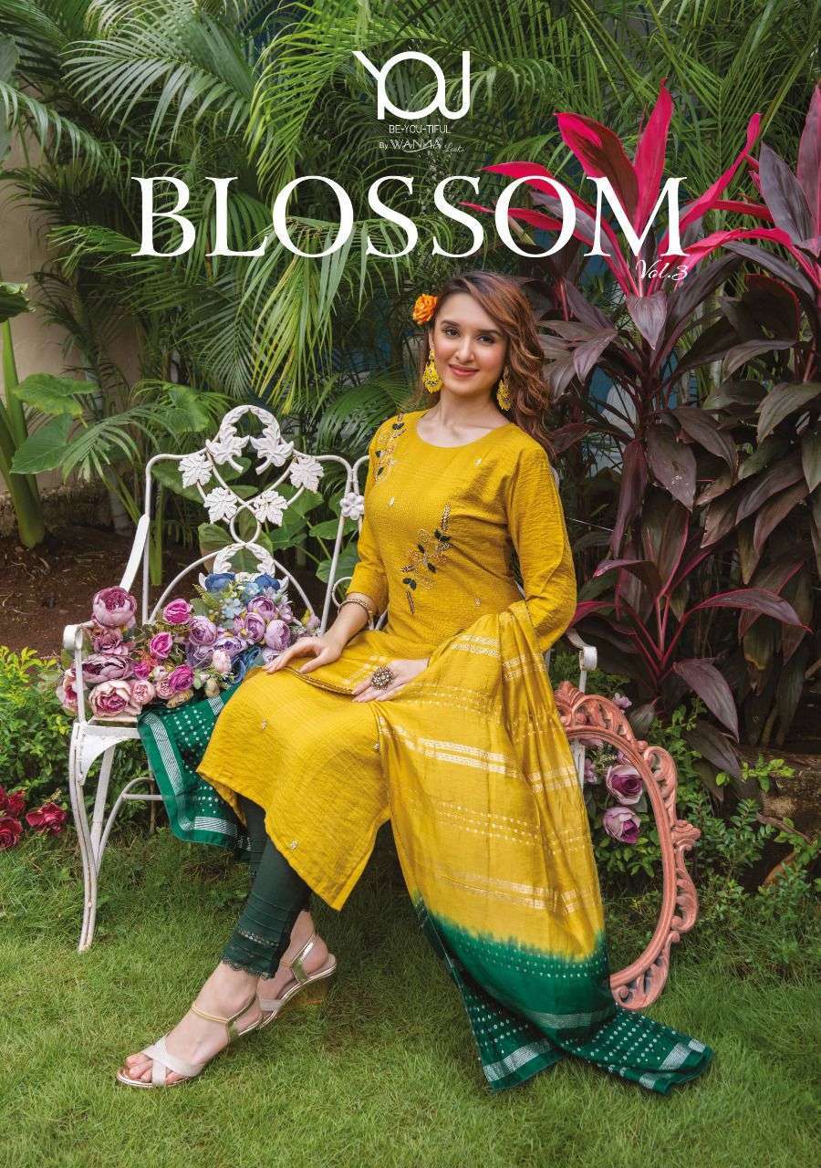 wanna blossom vol 3 series 301-307 nylon viscose readymade suit