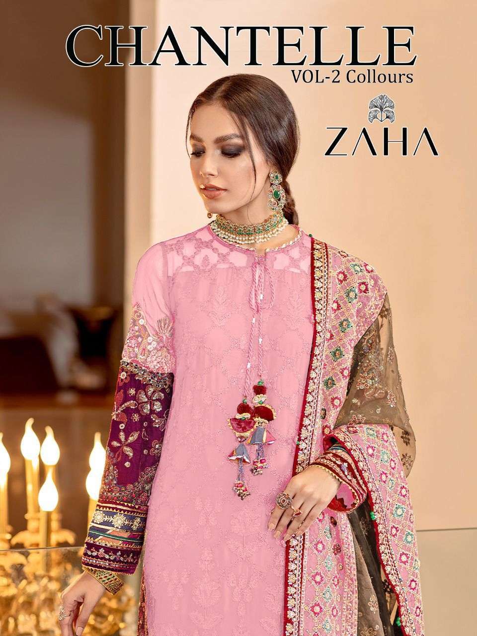 zaha chanterelle vol 2 colours series 10026 georgette suit 