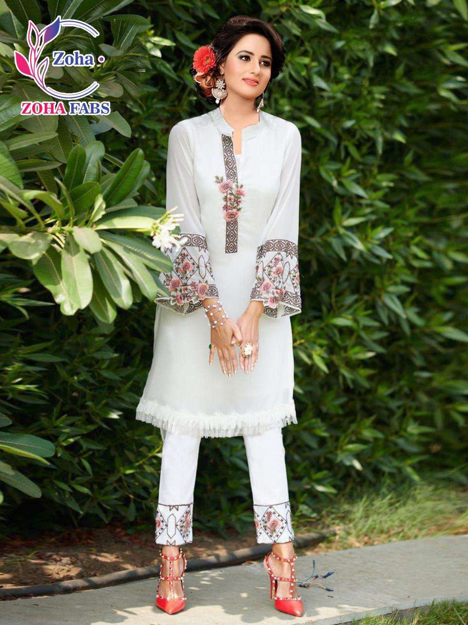 zoha fabs designer pure georgette kurti