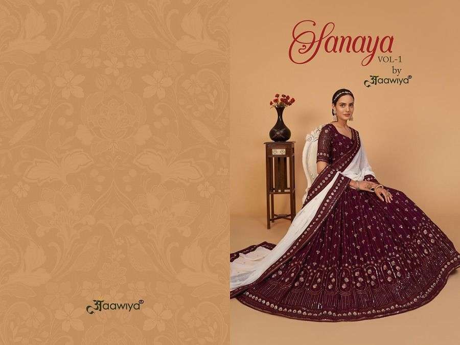 aawiya sanaya vol 1 designer georgette lehenga 