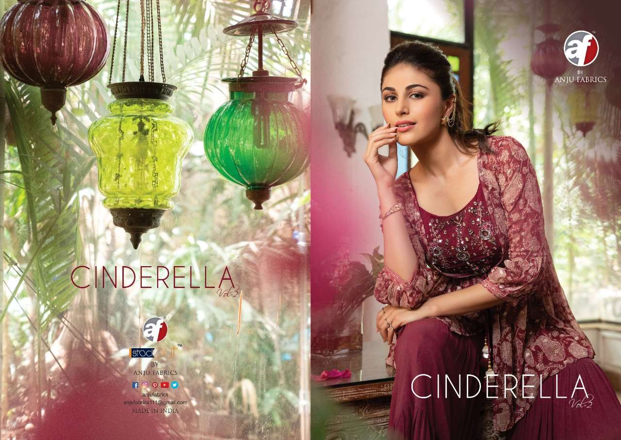 Anju fab cindrella series 7121-7124 pure georgette kurti  