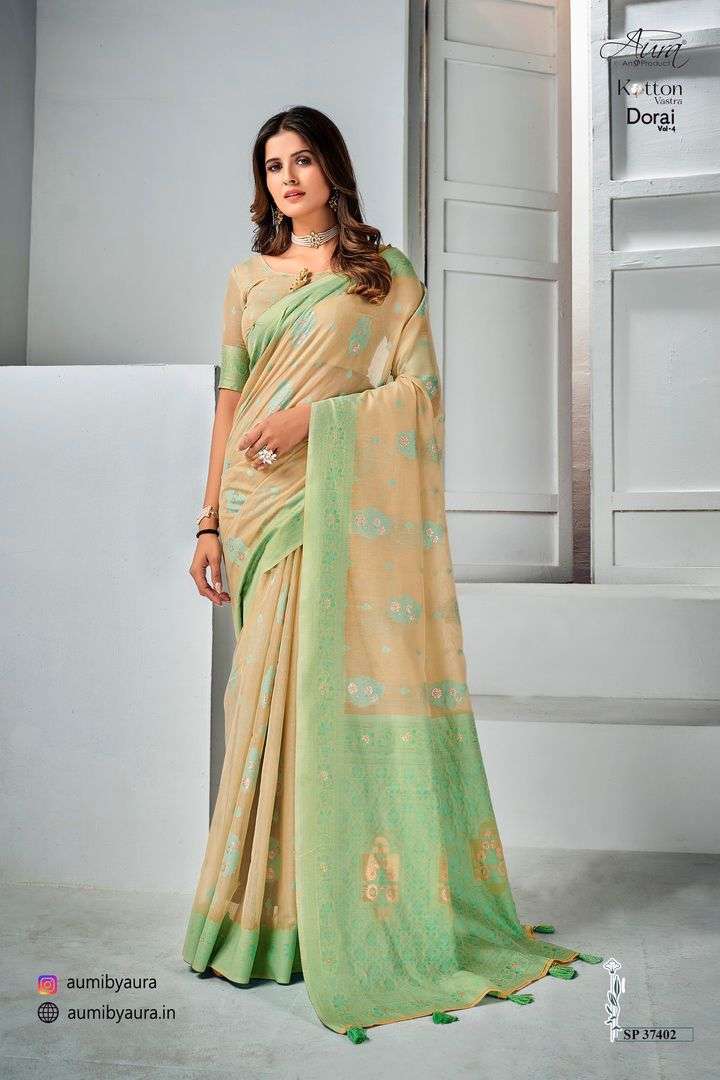 aura dorai vol 4 series 7401-7406 cotton vastra saree