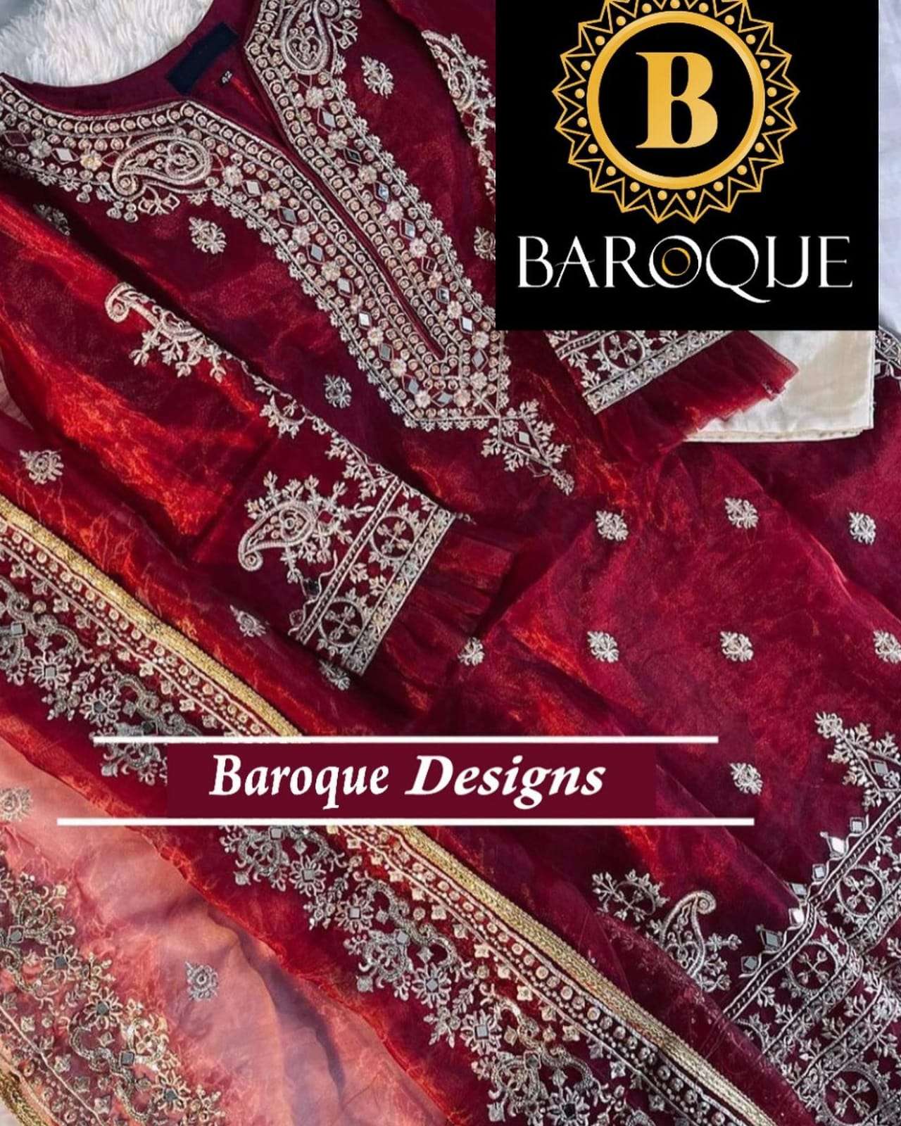 baroque zf sadabahar-2 designer organza suit 