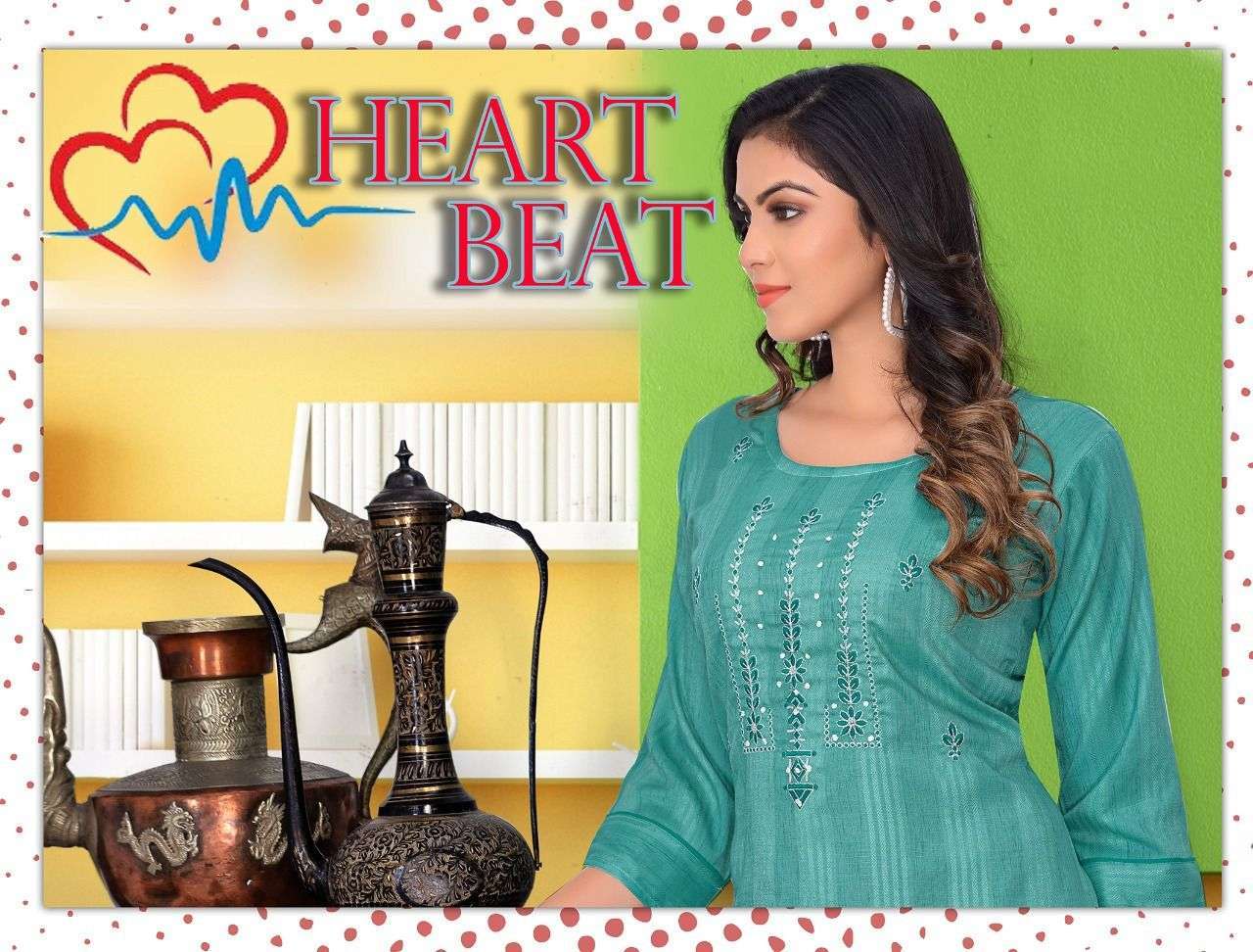 beauty heart beat series 4001-4006 17 kg heavy bombay rayon kurti