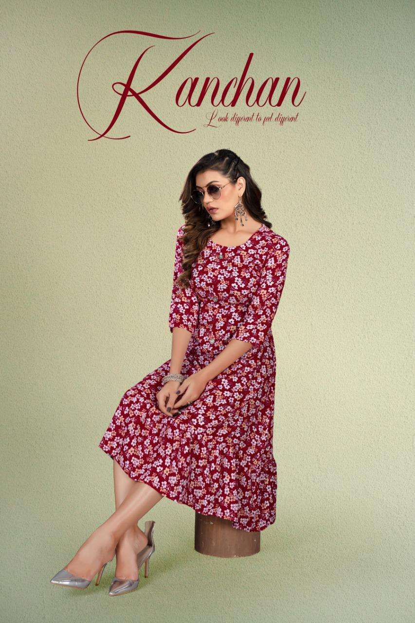 beauty kanchan vol 1 series 8266 heavy rayon print kurti