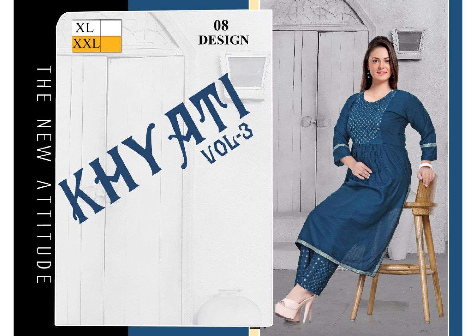 beauty khyati vol 3 series 1001-1008 heavy rayon slub kurti