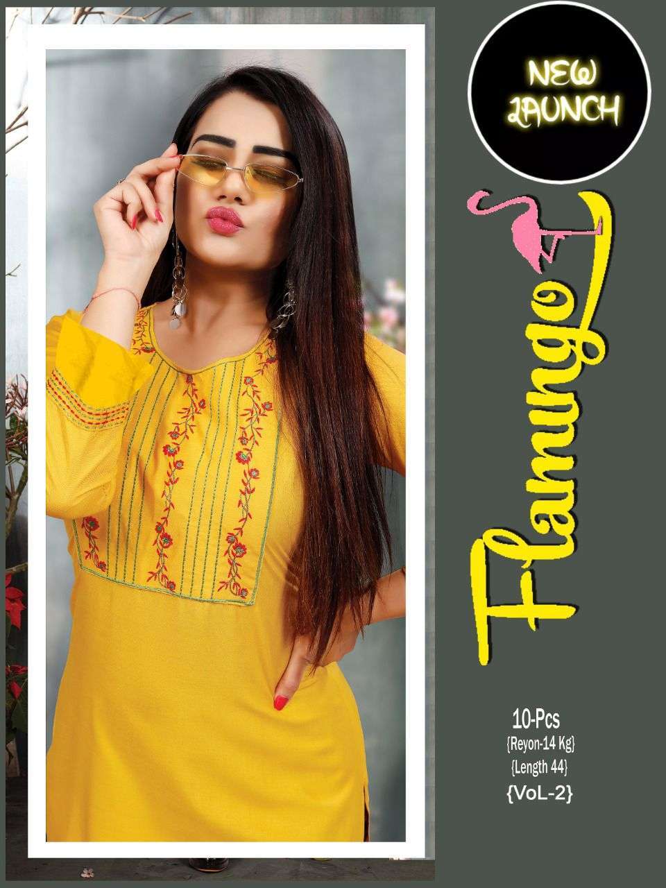 beauty queen flemingo vol 2 series 001-010 14 kg rayon kurti 