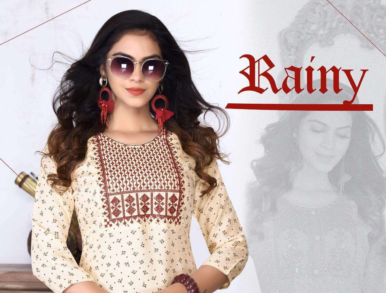 beauty rainy series 921-928 14 kg rayon kurti 