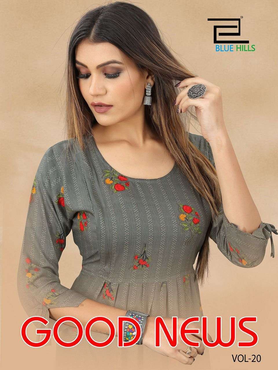 blue hills good news vol 20 rayon print 14 kg kurti 