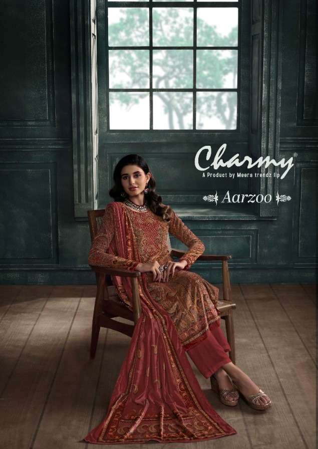 charmy aarzoo series 4341-4346 velvet suit 