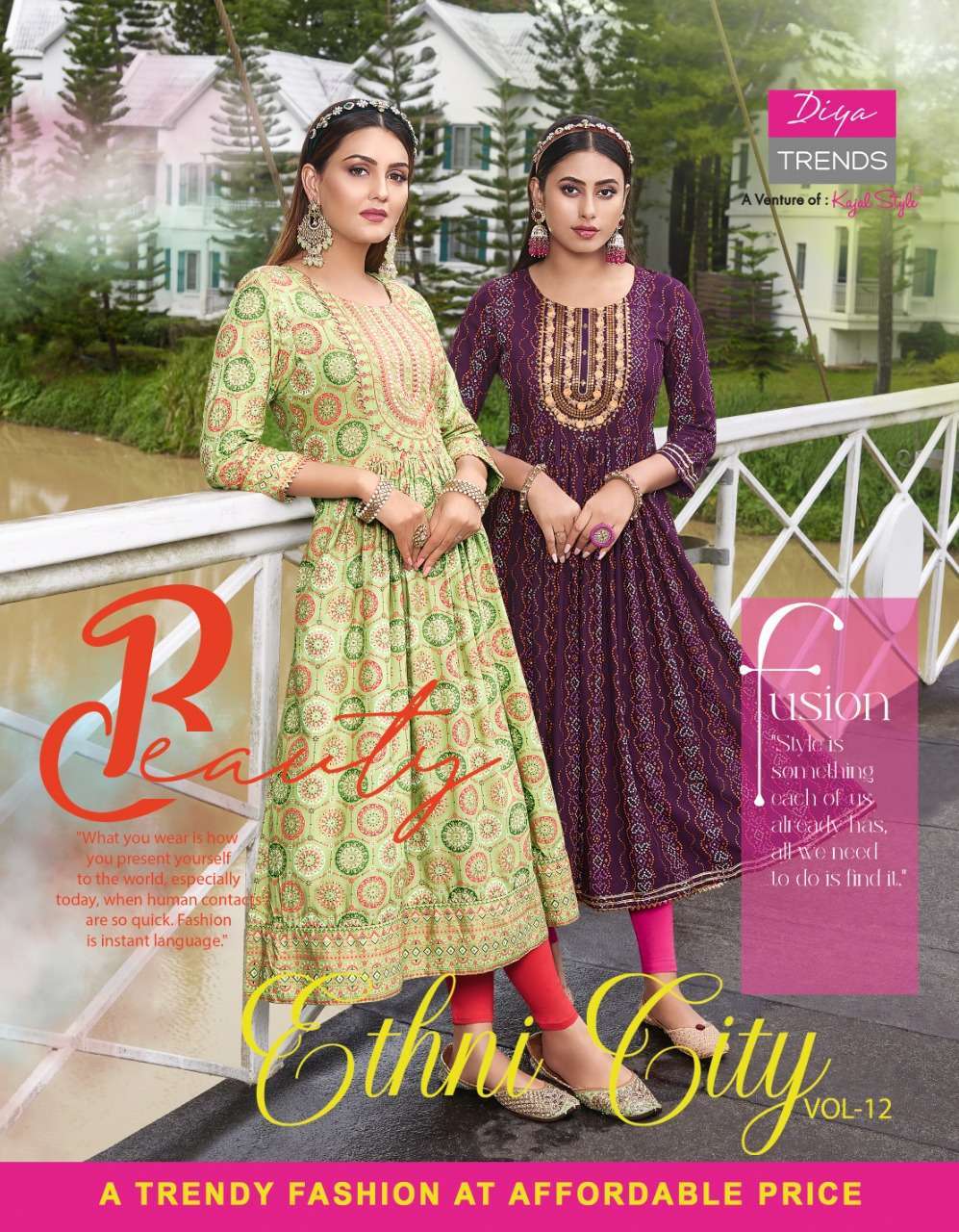 diya ethnicity vol 12 series 12001-12010 rayon kurti