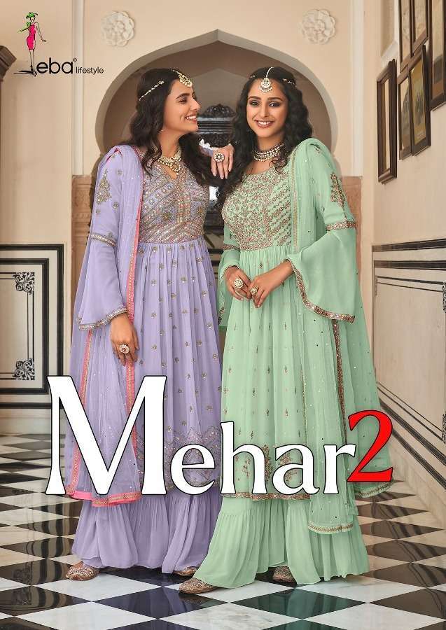 eba lifestyle mehar vol 2 series 1487-1490 faux georgette suit 