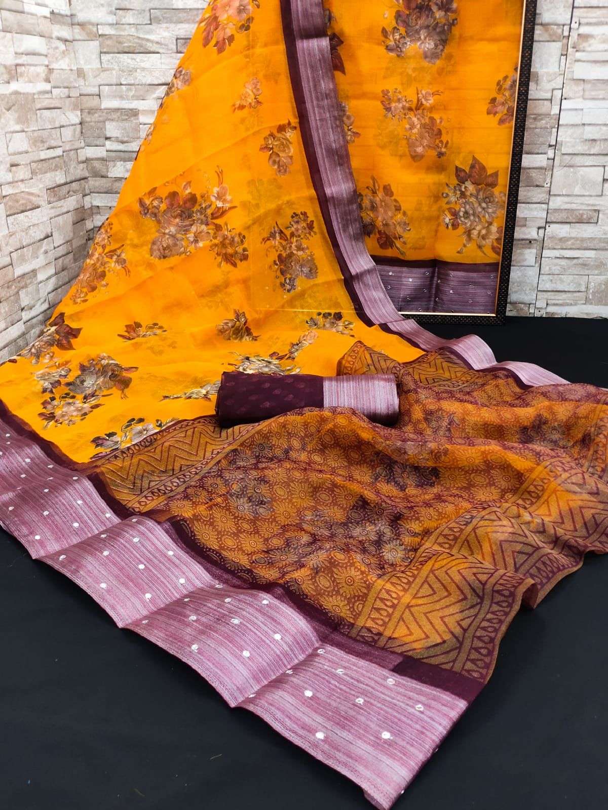  EXCLUSIVE DIGITAL LENIN ORGANZA COLLECTION WITH RICH N CLASSY GLASS  BORDER saree