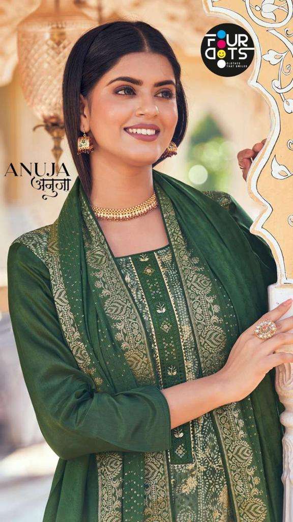 fourdots anuja series 0111-0114 viscose silk readymade suit 