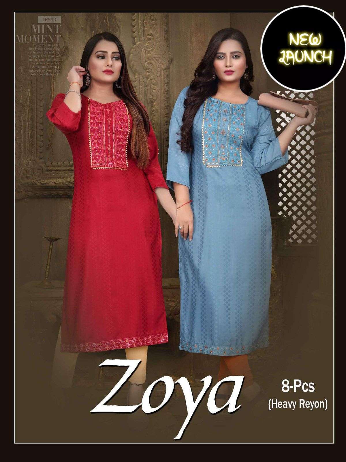 golden zoya series 01-08 heavy rayon kurti 