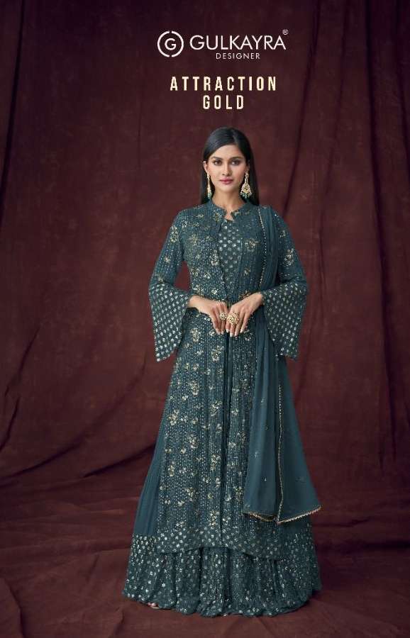 gulkayra attraction gold series 7106 real georgette suit 