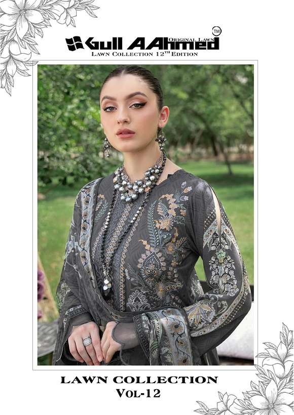 Gull Aahmed Vol-12 Karachi Lawn Collection series 111-116 cotton suit 