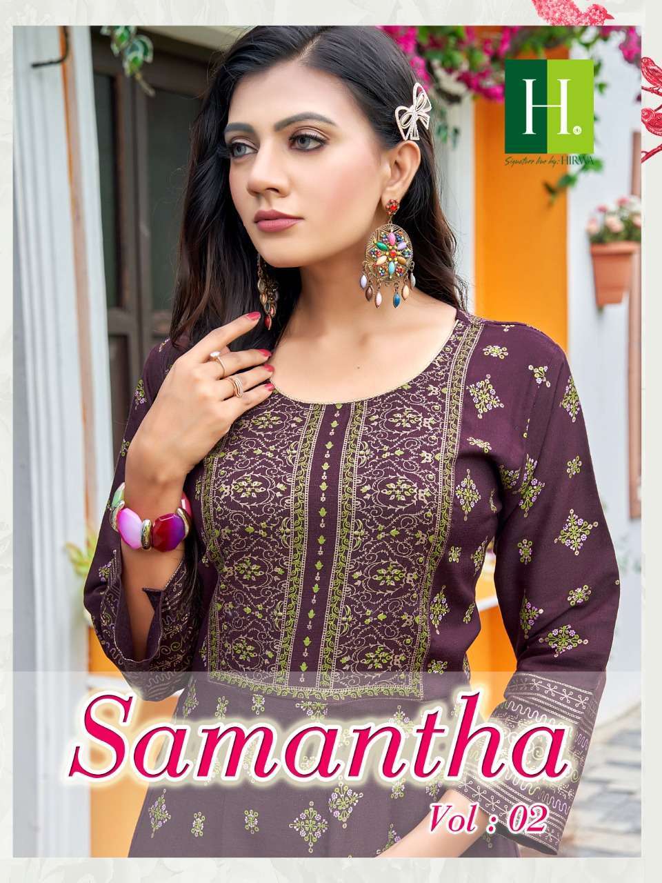 hirwa samantha vol 2 series 01-08 heavy rayon kurti