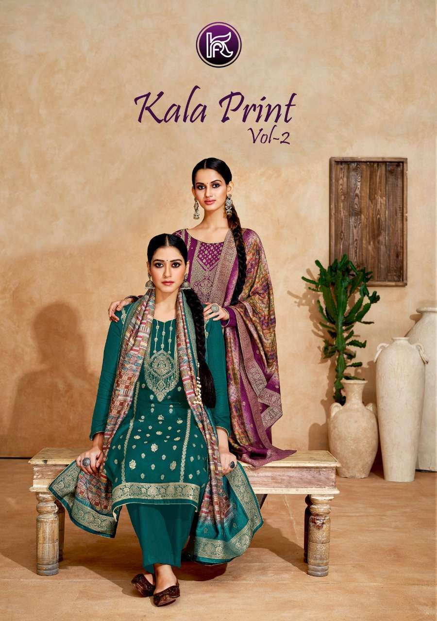 kala fashion kala print vol 2 series 7001-7006 viscose pashmina suit 