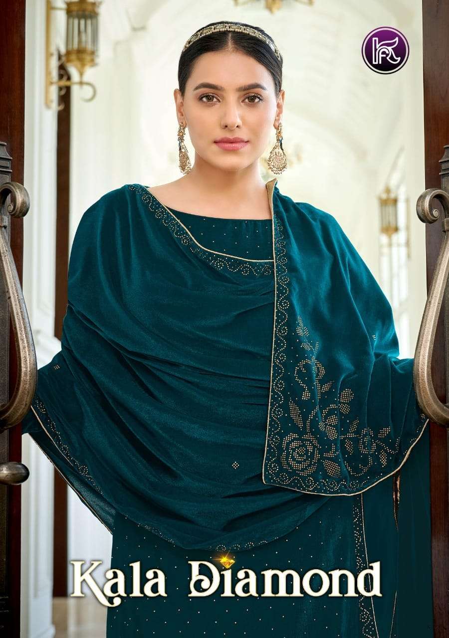 kala fashions kala diamond series 9001-9007 velvet suit