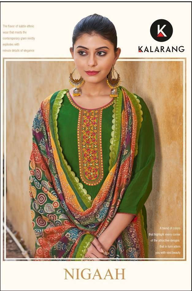 kalarang nigah series 3551-3554 pure viscose silk suit 