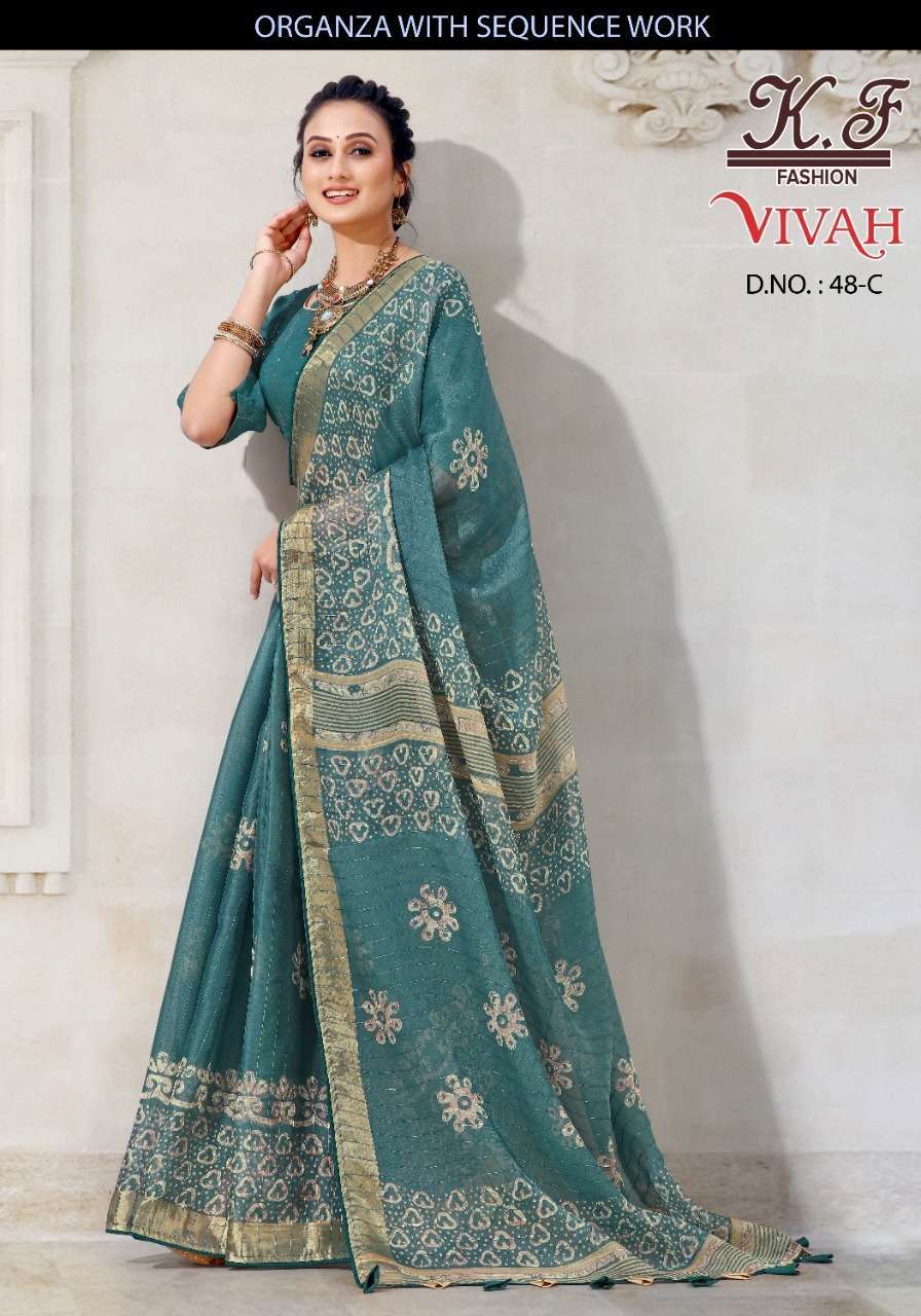 kalpavelly vivah 48 organza silk saree