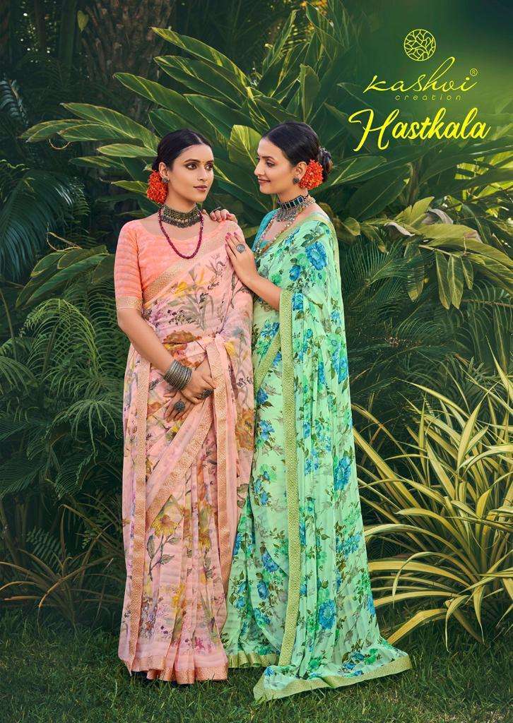 kashvi hastkala series 2741-2750 georgette saree