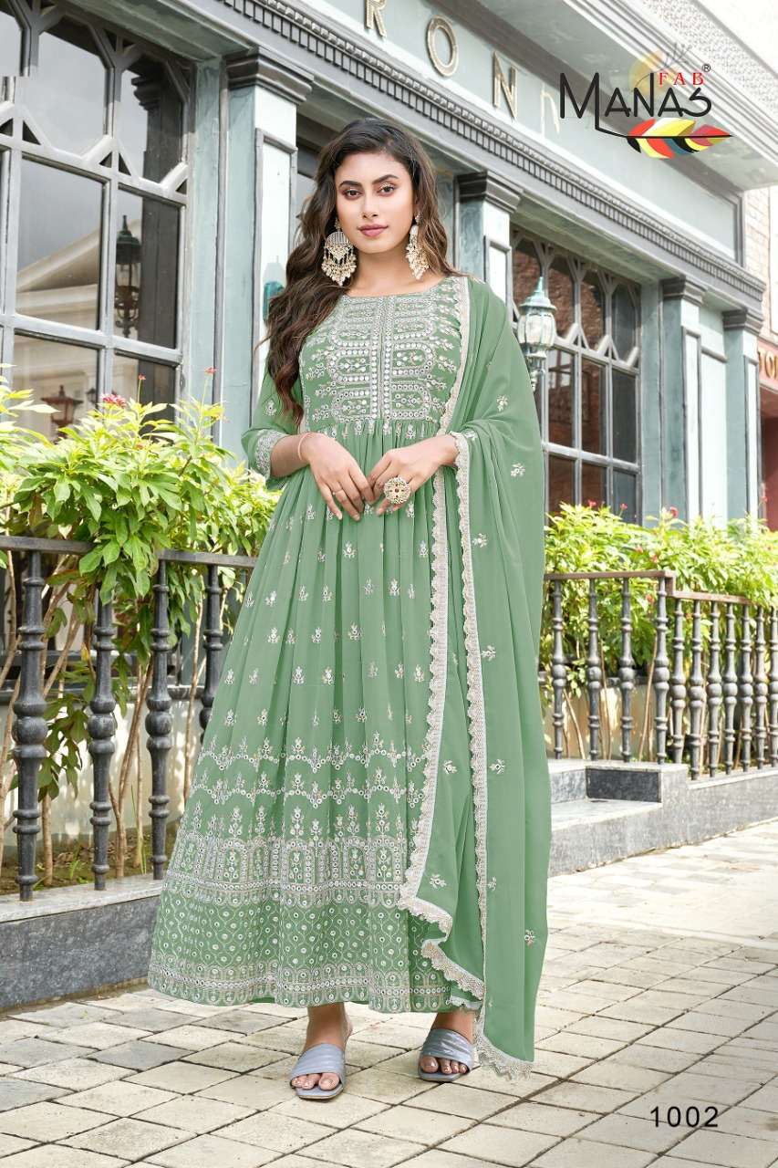 manas fab set wise series 1001-1004 georgette readymade suit 