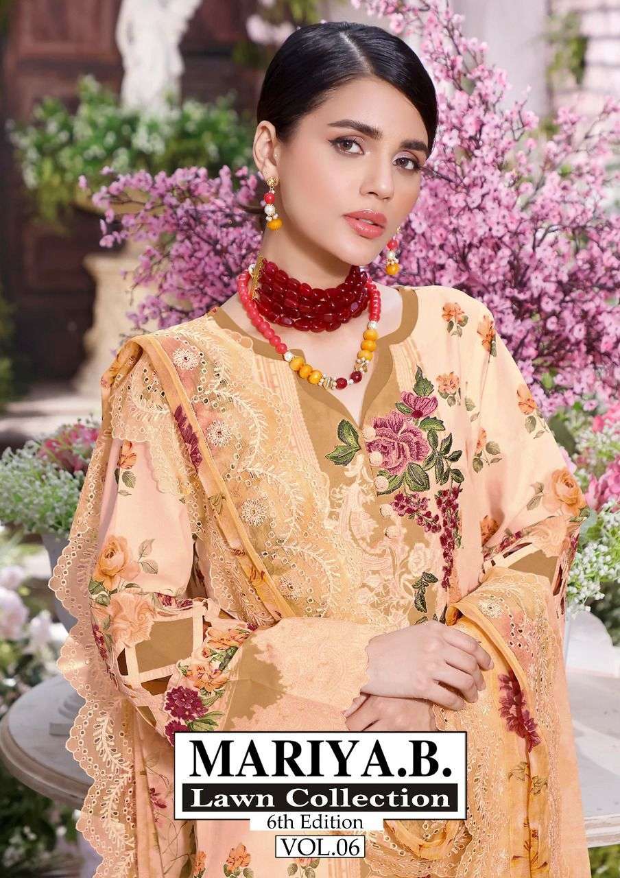 Mariya B Original Lawn Vol-6 series 6001-6006 pure lawn cotton suit