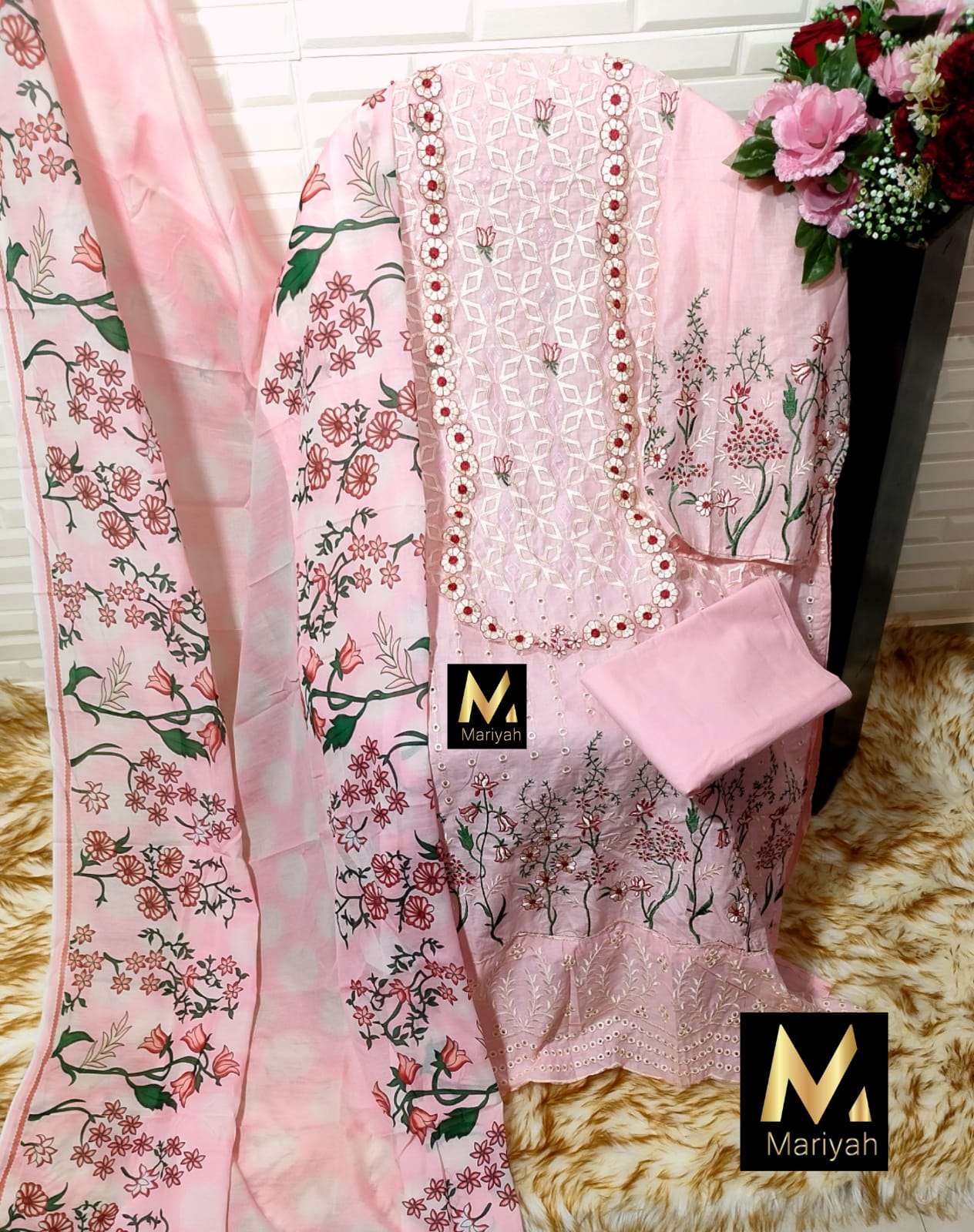 mariyah designer M-80 cambric cotton suit 