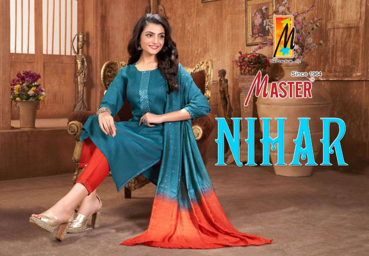master nihar series 001-008 two tone readymade suit