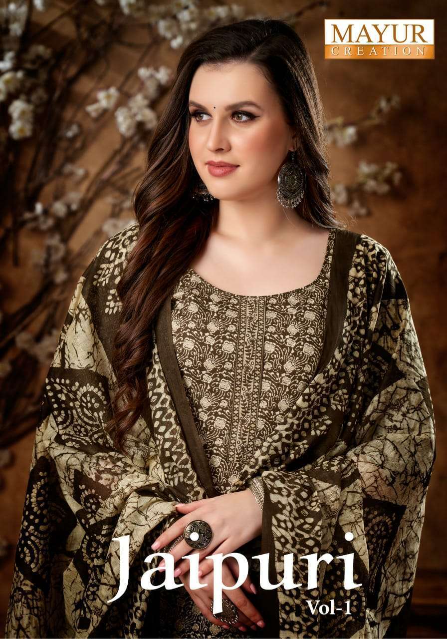 mayur creation jaipuri vol 1 series 1001-1010 cotton suit 