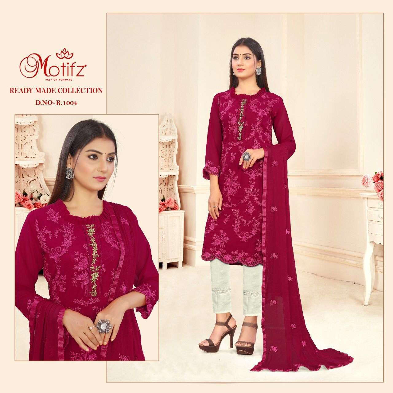 motifz r-1004 designer georgette suit 