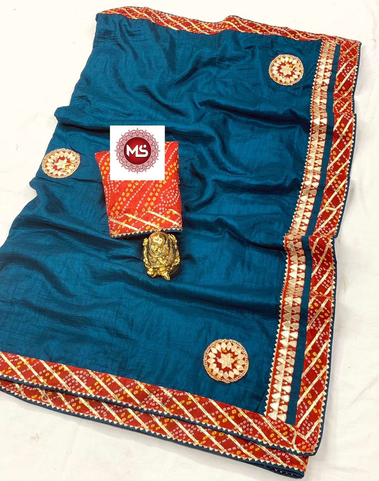 ms brand patch designer pure dola silk saree