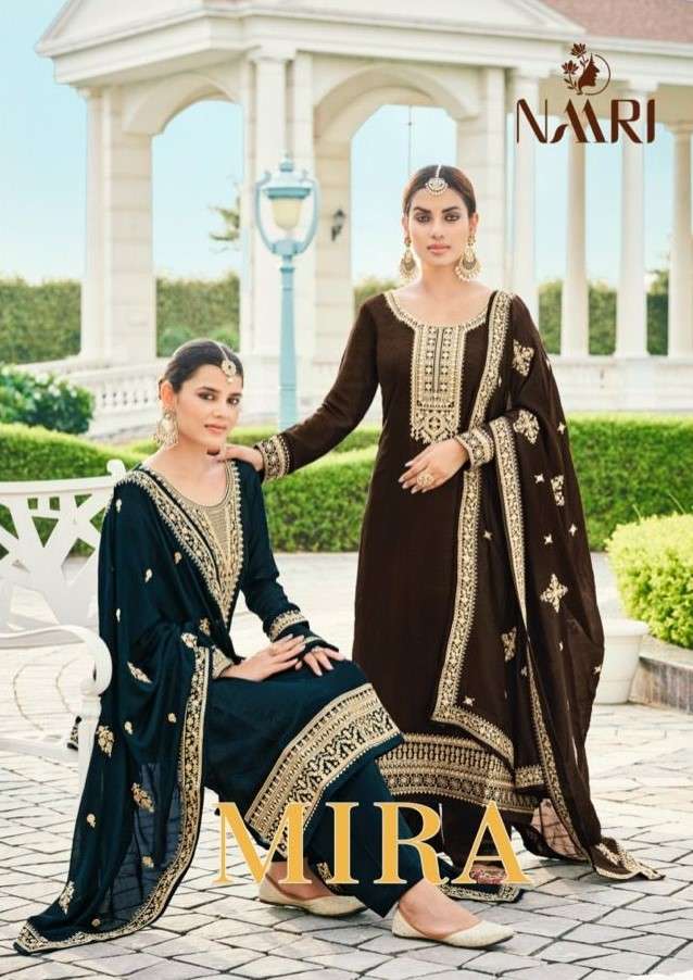 Naari Mira series 101-106 vichitra silk suit 