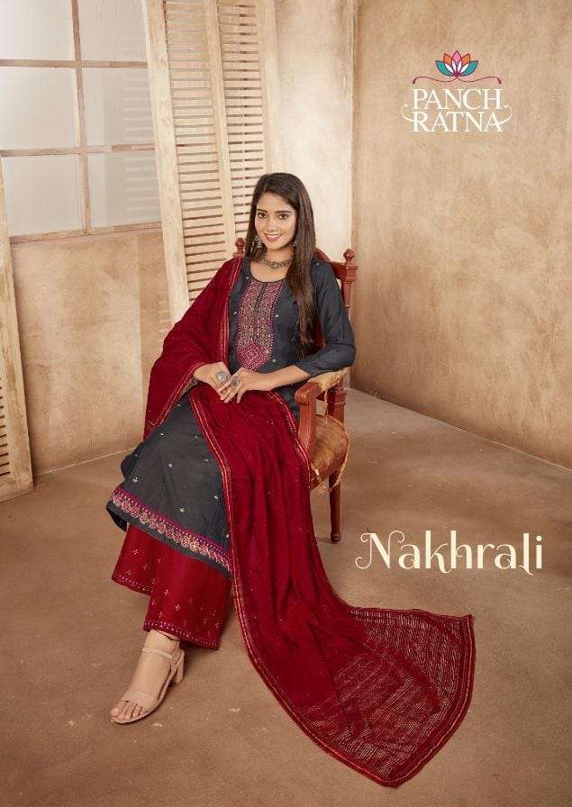 panch ratna nakhrali series 12061-12065 parampara silk suit 