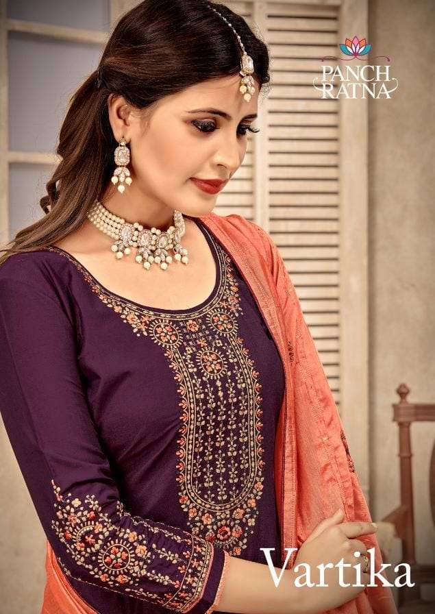 panch ratna vartika series 14051-14055 heavy parampara silk suit