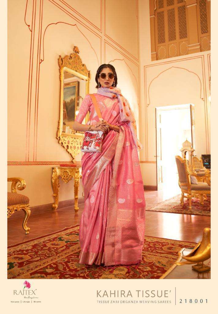 rajtex kahira tissue series 218001-218006 soft tissue saree 