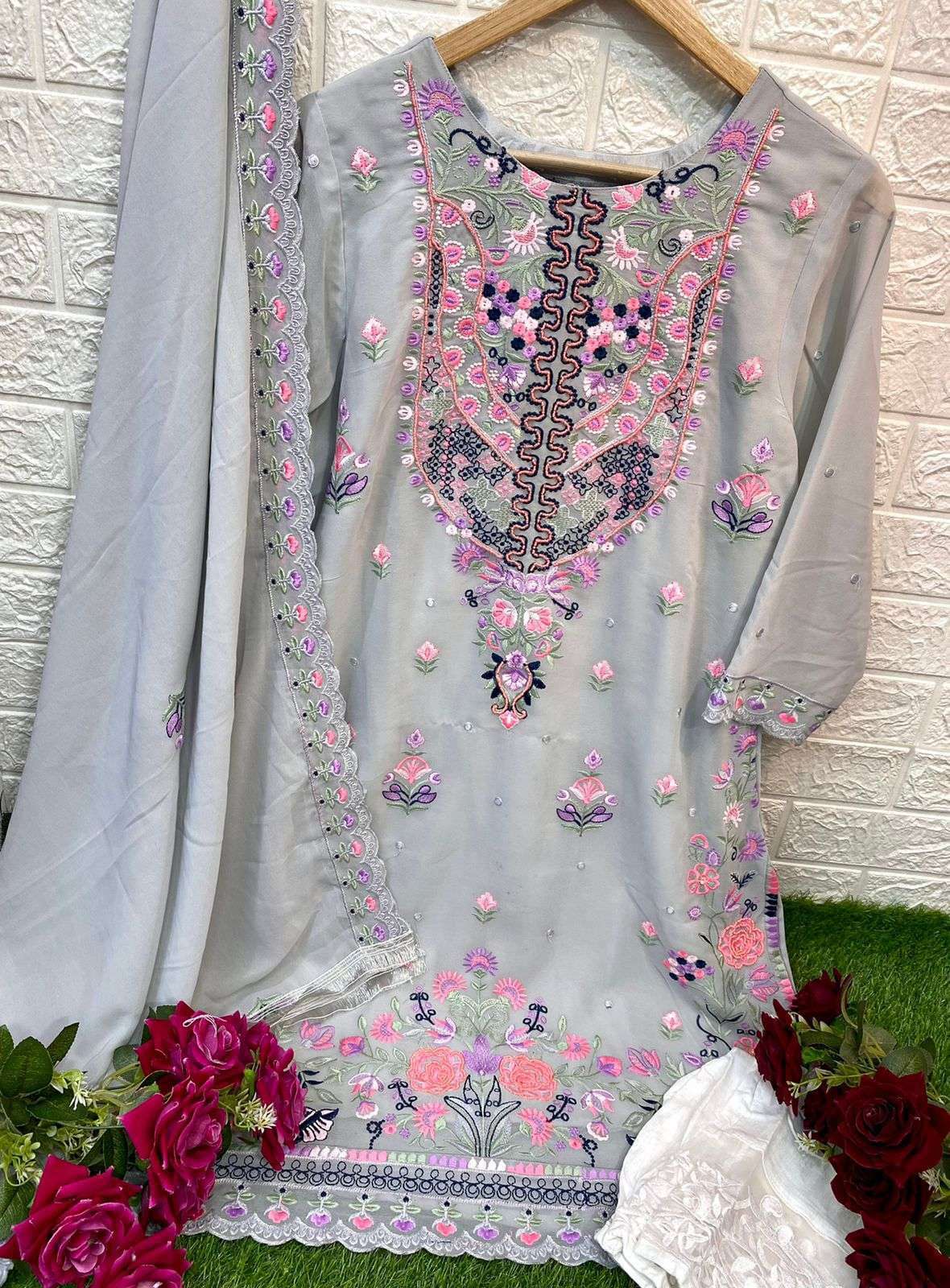 ramsha R-1004 georgette embroidery suit 