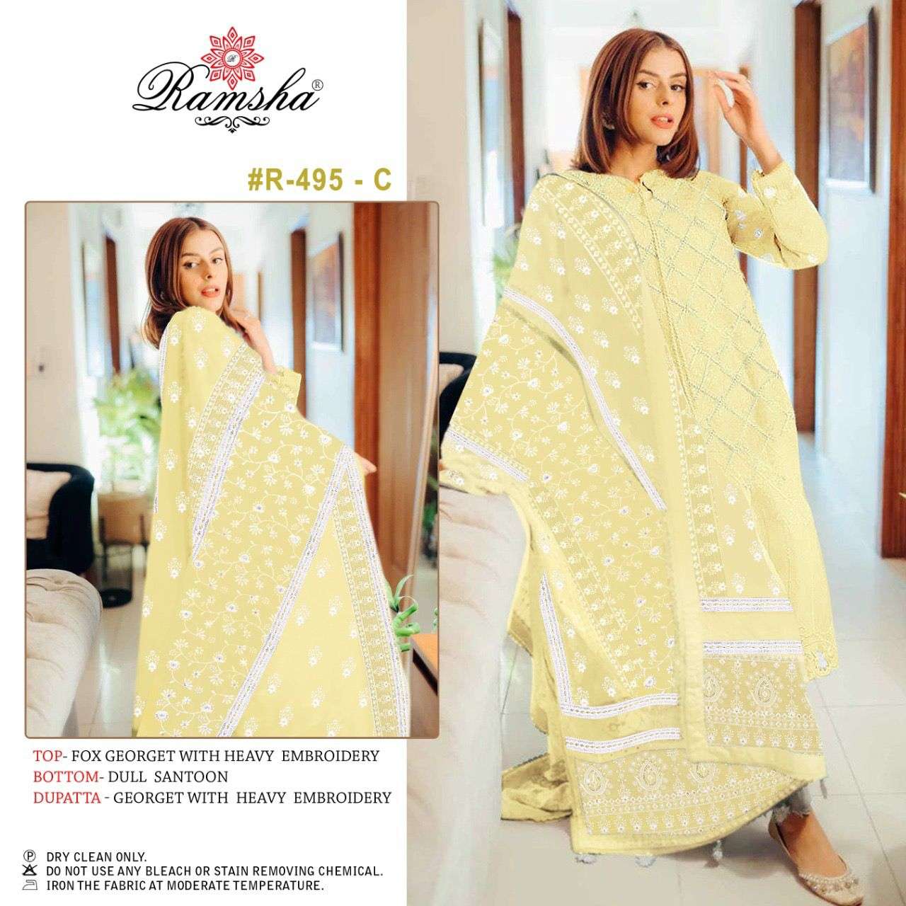 ramsha r-495 c designer georgette suit 