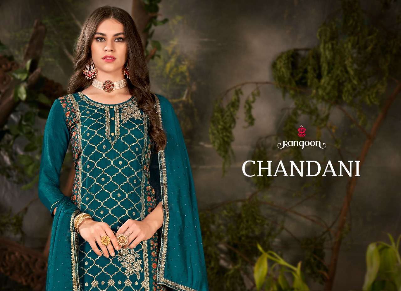 rangoon chandani series 4001-4004 pure dola jacquard suit