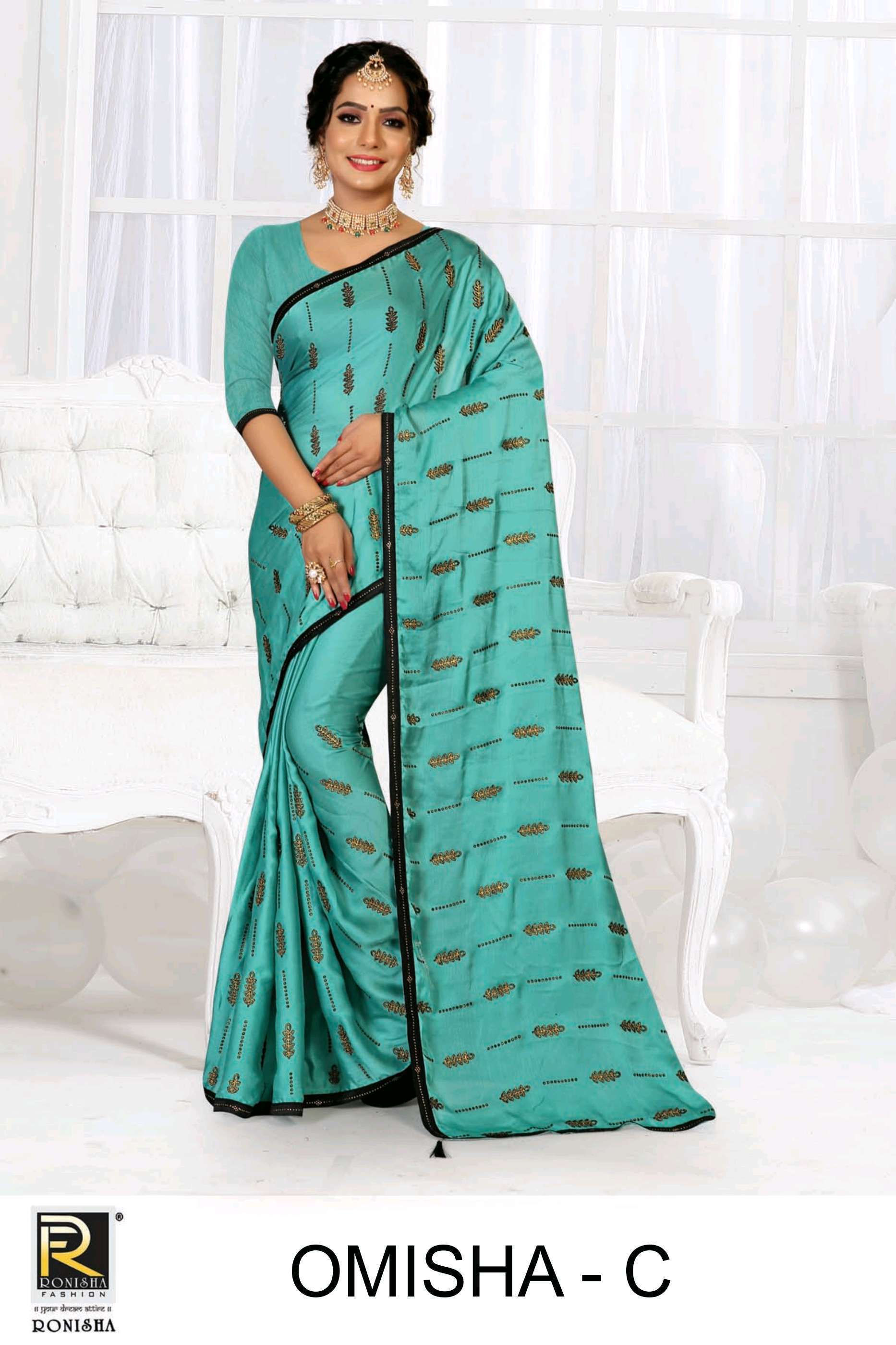 ranjna saree omisha satin chiffon saree