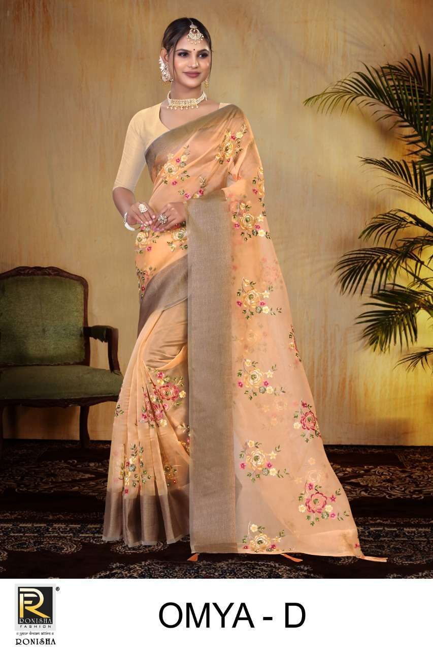 ranjna saree Omya organza patta saree